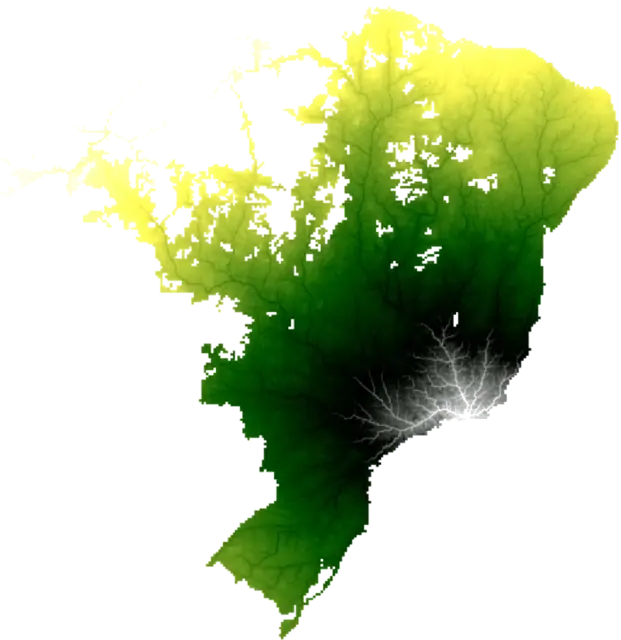 Alla vägar i Brasilien ritade på en gång som en lysande dendrit, ljusast där flest rutter överlappar